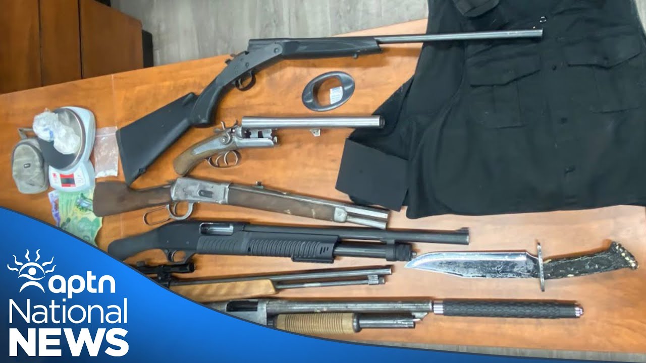 Two people arrested by Saskatchewan RCMP face up to 80 charges of illegal possessions | APTN News