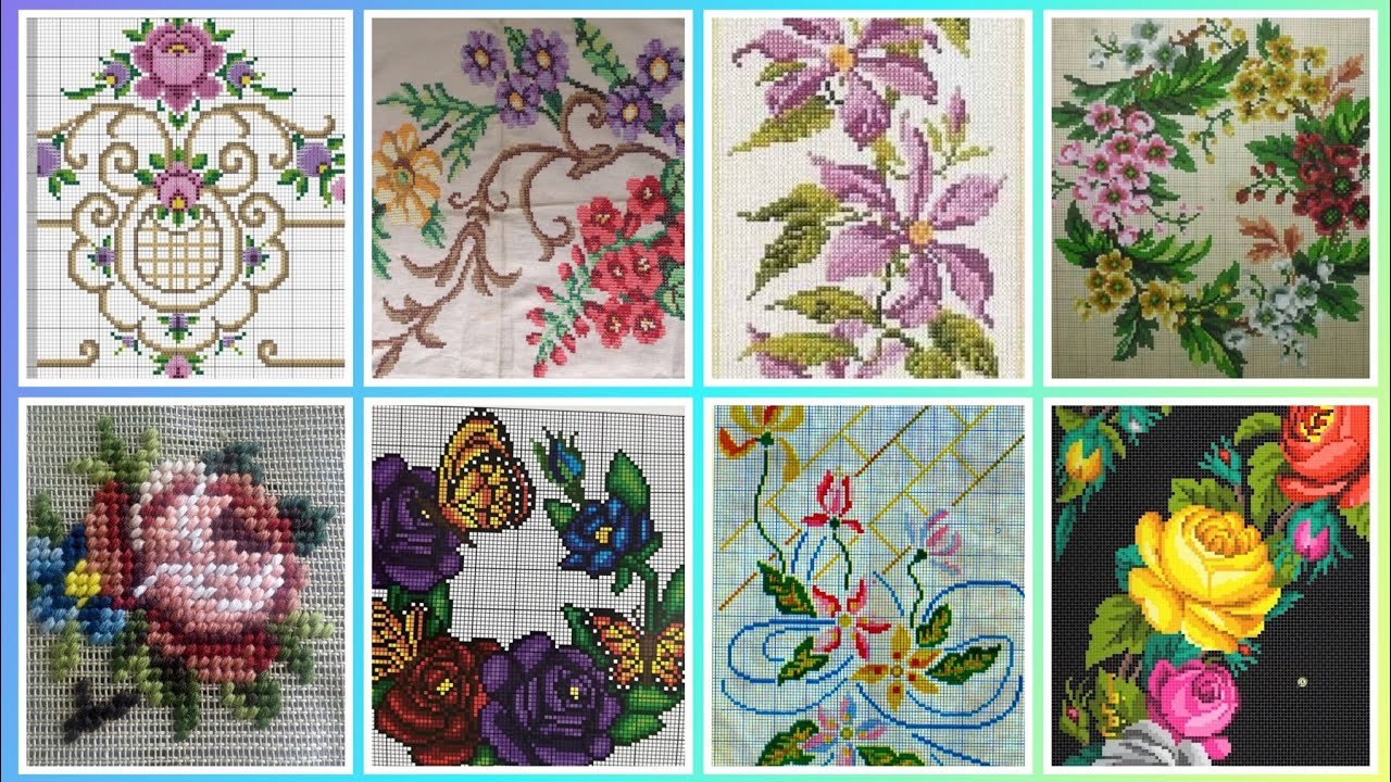 Gorgeous cross stitch patterns /countable embroidery #charsutikarhai/latest dosuti design ideas2024