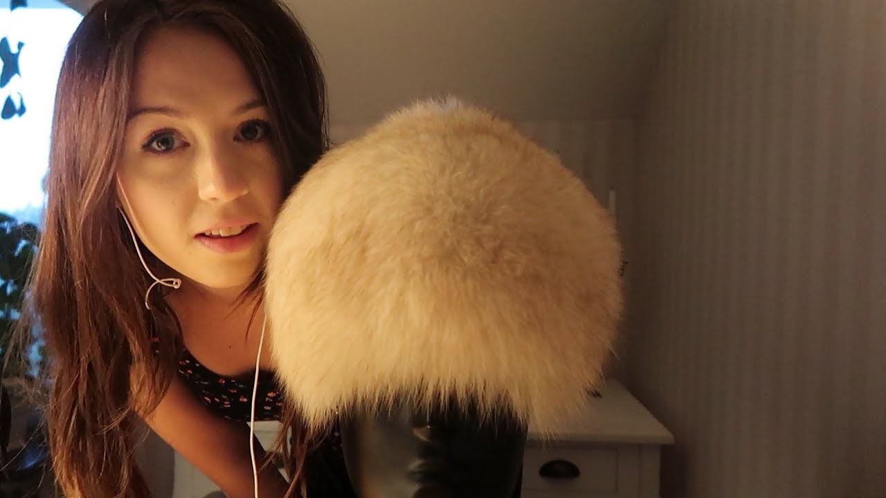 ASMR Fluffy hats on your head - Hair play, hair brushing and scratching sounds