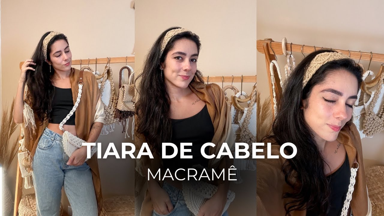 Tutorial Tiara de cabelo linda | Macramê