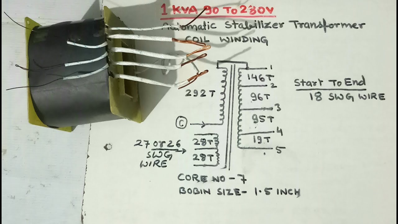 1KVA 90v To 280v Automatic Stabilizer Transformer Coil Winding. YT-58