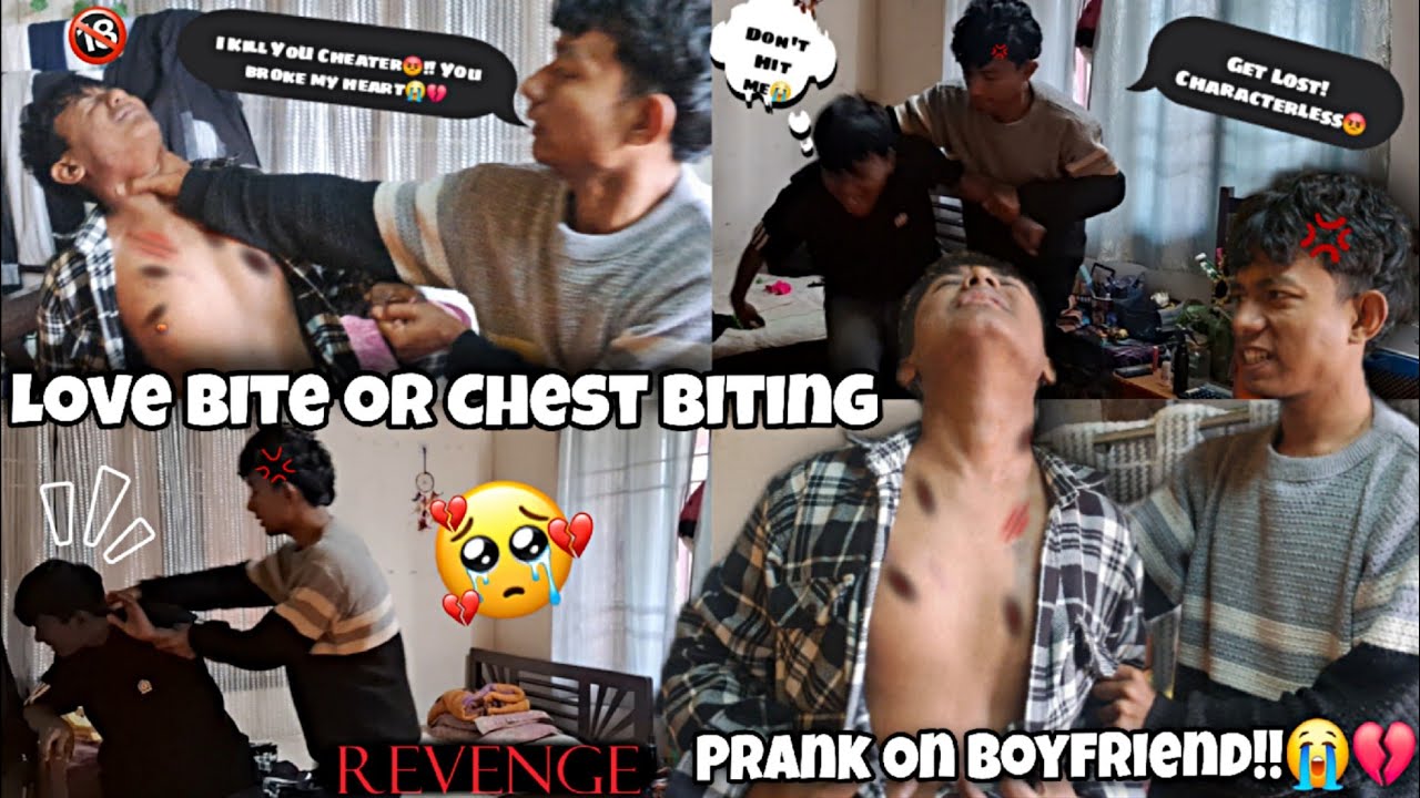 Chest biting or love bite prank on him😱💔//Cheating Prank Gone wrong😭|| He kicked me out of the room💔