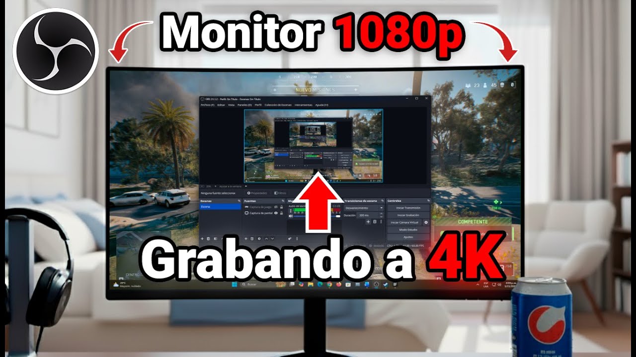 Como Grabar a 4K en un Monitor 1080p en OBS