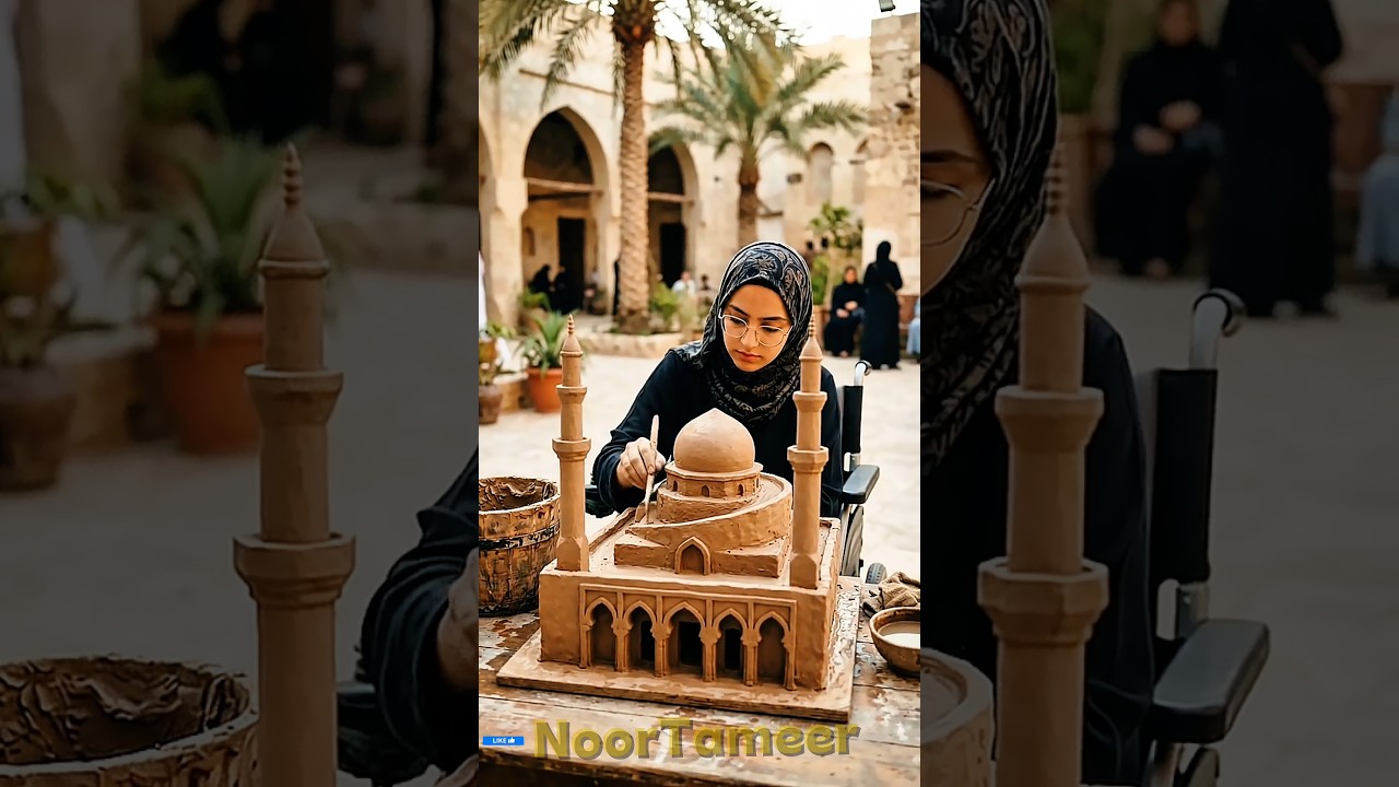 She Built a Stunning Rose Marble Mosque From Wet Clay