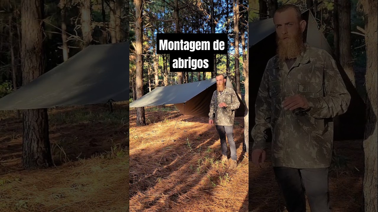 montagem de 2 modelos de abrigos f&aacute;ceis e seguros #acampamento #abrigo #bushcraft #survival #camping