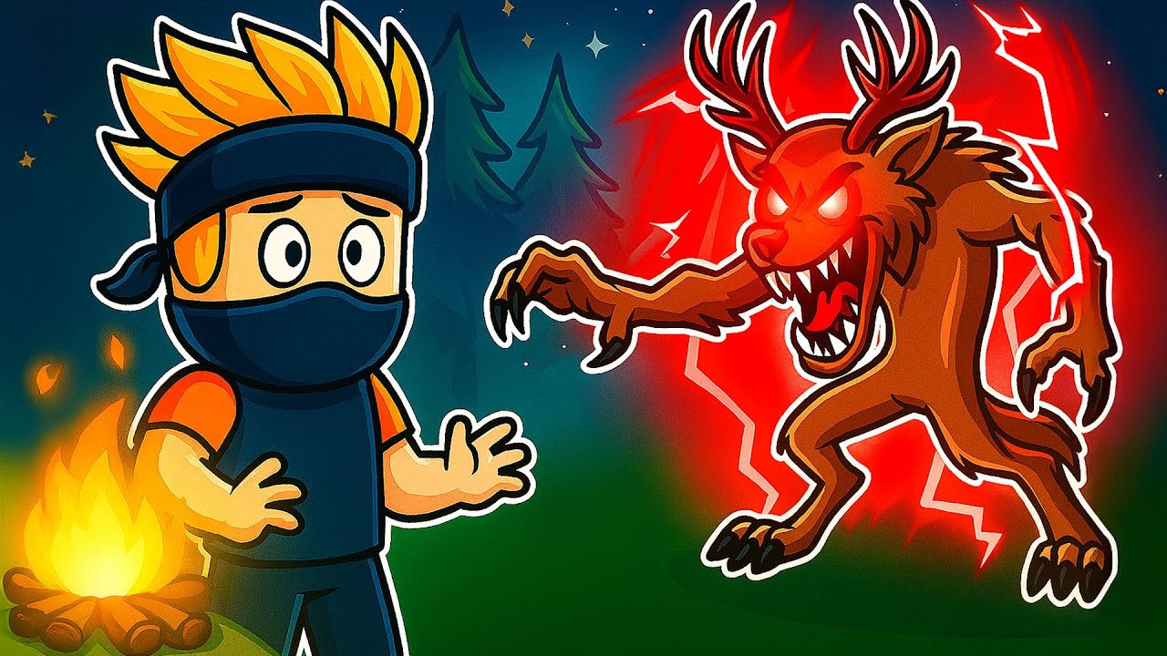 PRZEŻYŁEM 99 NOCY W LESIE w ROBLOX