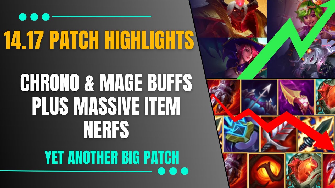 CHRONO AND 5 COST BUFFS + BIG ITEM NERFS | TFT PATCH HIGHLIGHTS 14.17