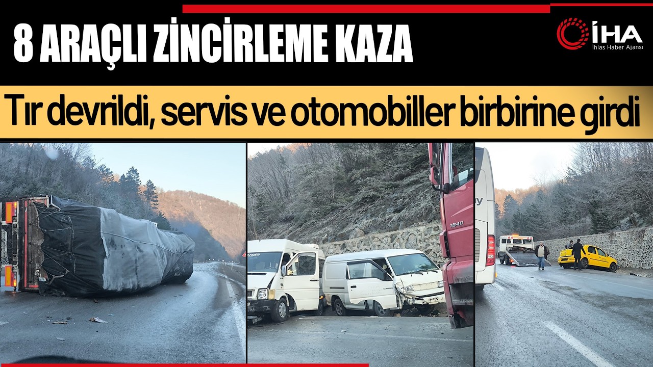 Zonguldak- Ankara Yolunda Buzlanma Nedeniyle Üç Ayrı Kaza : 10 Yaralı