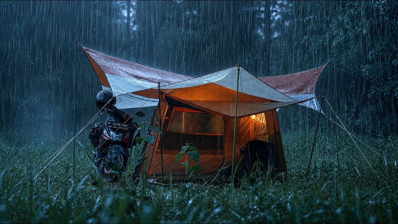 CAMPING THROUGH A THUNDERSTORM ⛈️ Cozy Tent in Heavy Rain (ASMR)