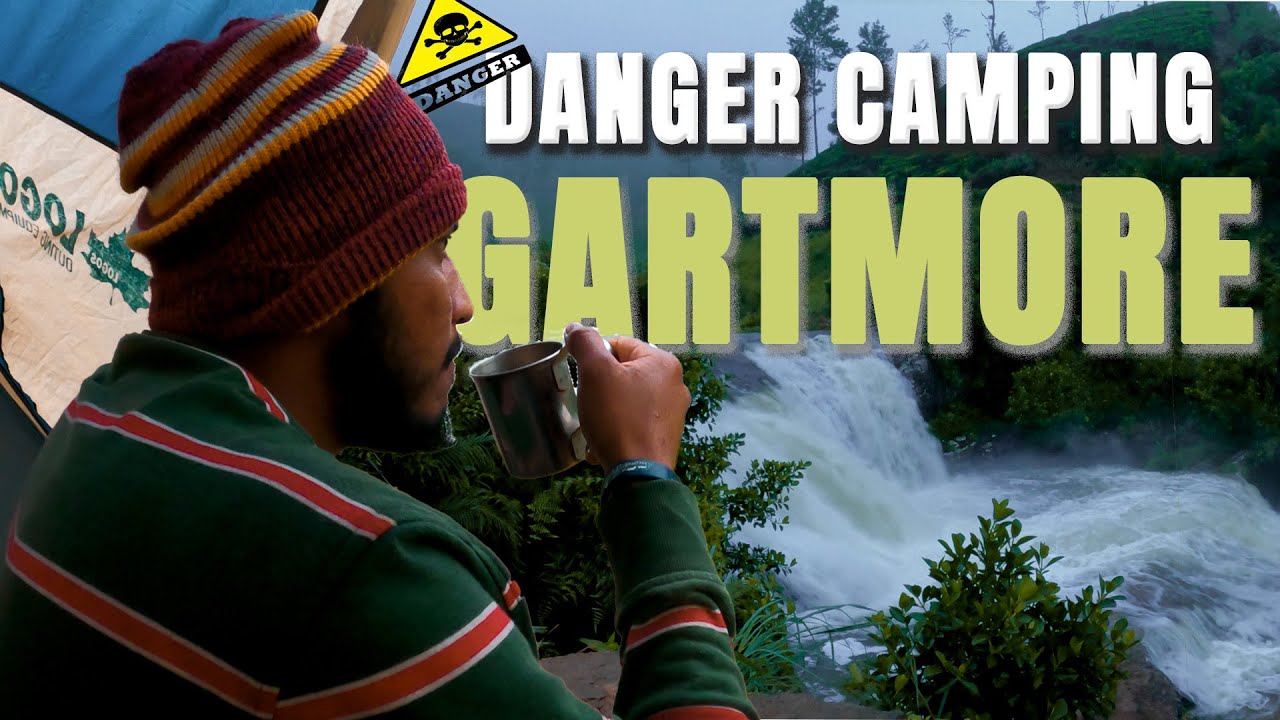 Camping in heavy rain and storm | Top of the Gartmore falls | Srilanka  | Without voice | 4K |