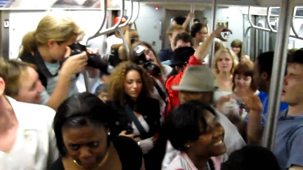 Party in the NYC's train in memory of Michael Jackson - 1