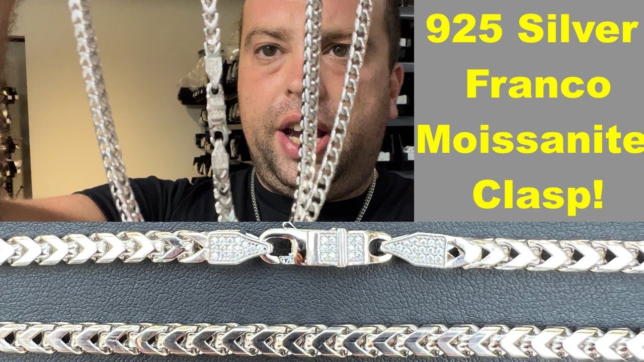 1ct Moissanite Clasp Solid 925 Sterling Silver Franco Chains Or Bracelets From Harlembling - New!!!