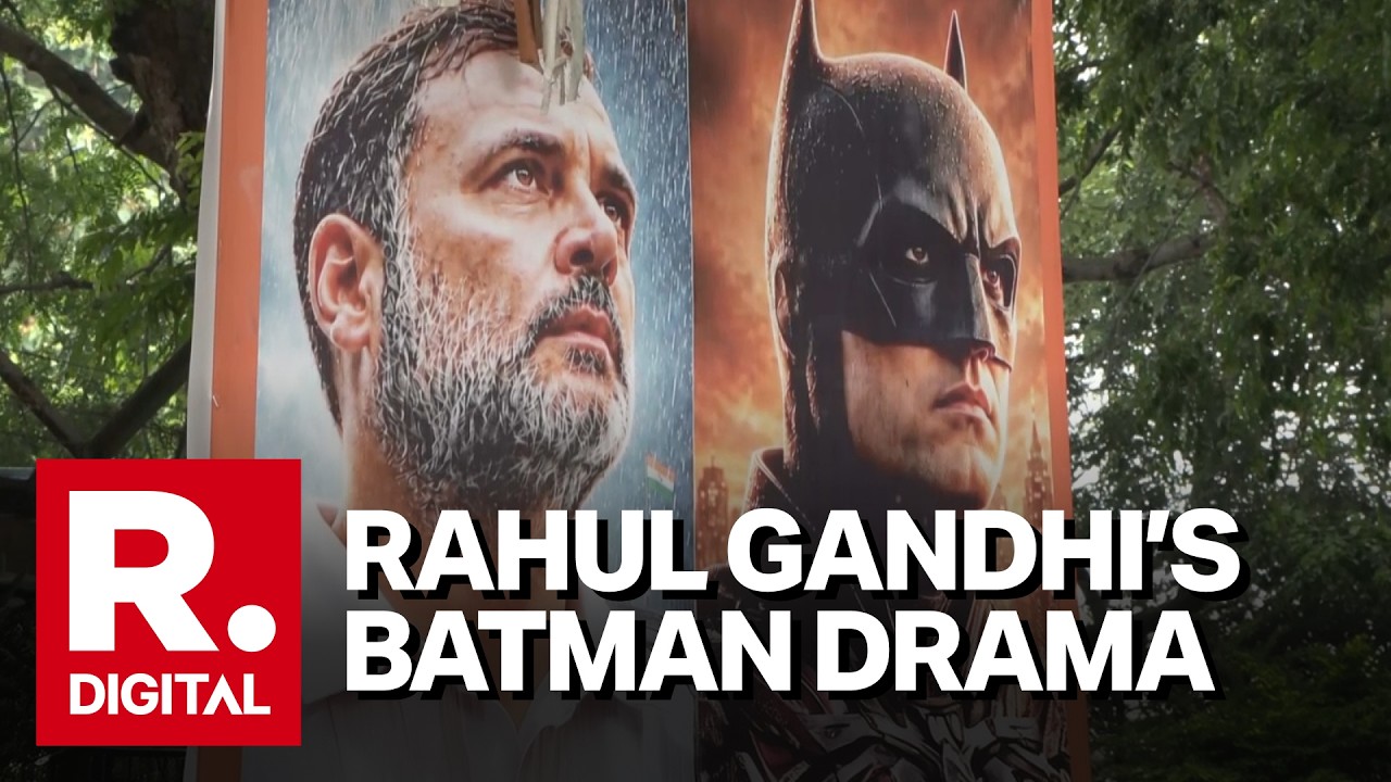 'Cartoon Character From Comic': BJP Slams Congress Over 'Real-Life Batman' Posters of Rahul Gandhi