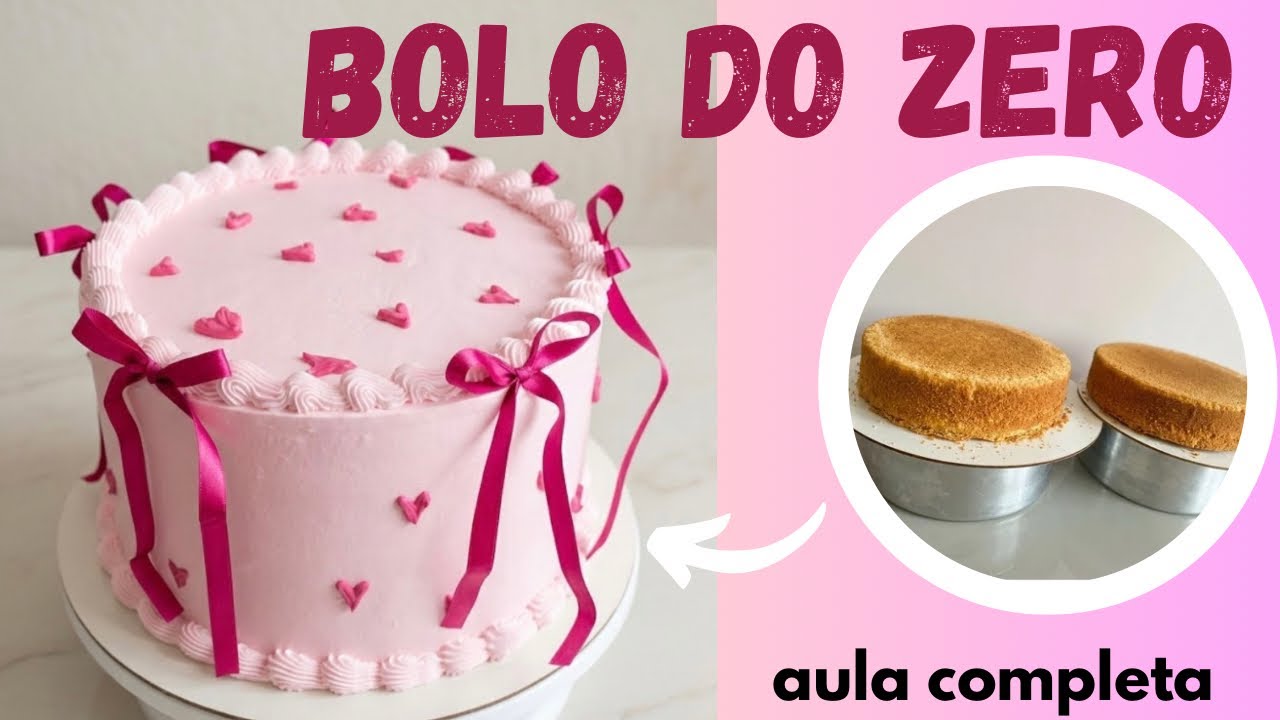 BOLO COMPLETO PASSO A PASSO 🎂 Da Massa à Decoração | Aula para Iniciantes