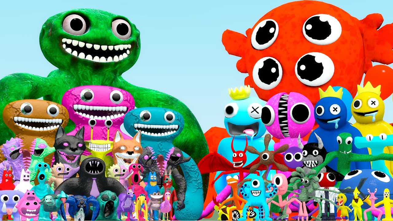 ALL GARTEN OF BANBAN 8 CHARACTERS VS RAINBOW FRIENDS CHAPTER 1-9 (Garry's Mod)