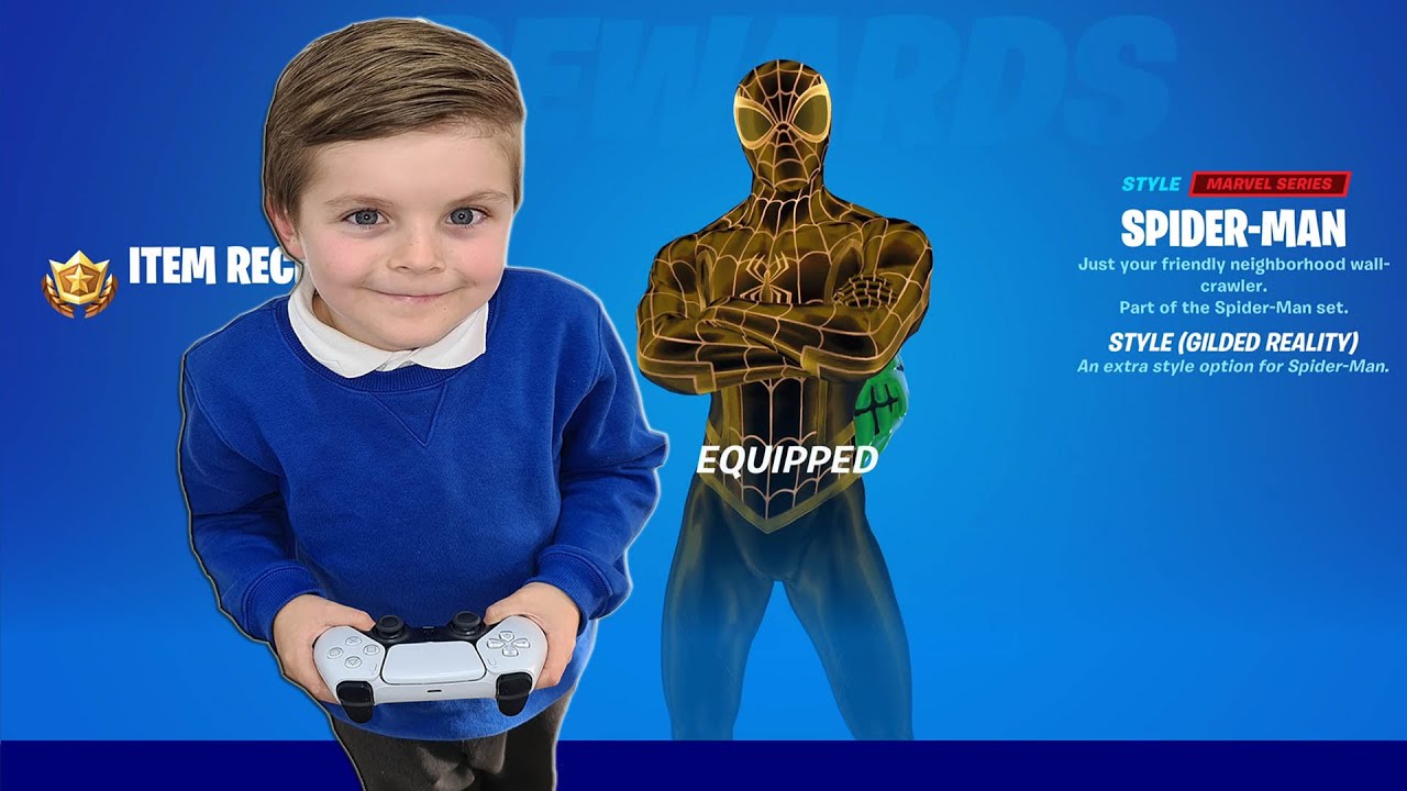 After School My 8 Year Old Kid Spending 500 Battle Stars Unlocking FREE Fortnite Spider-Man GOLD