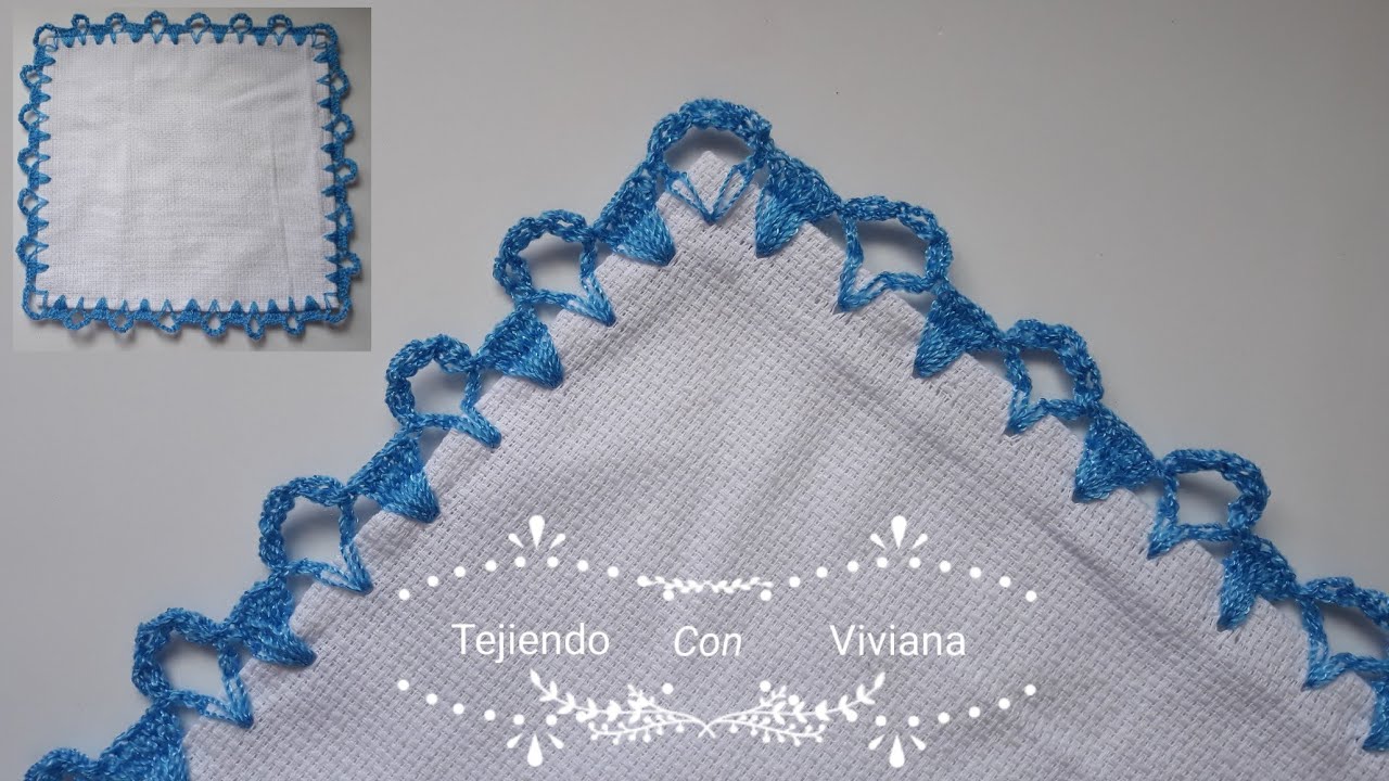 Orilla #49 (una sola vuelta) tejida a crochet para servilleta de recuerdo