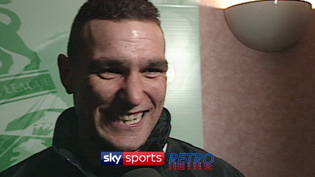 Vinnie Jones & Neil Sullivan after Wimbledon beat Arsenal 1-0 at Highbury
