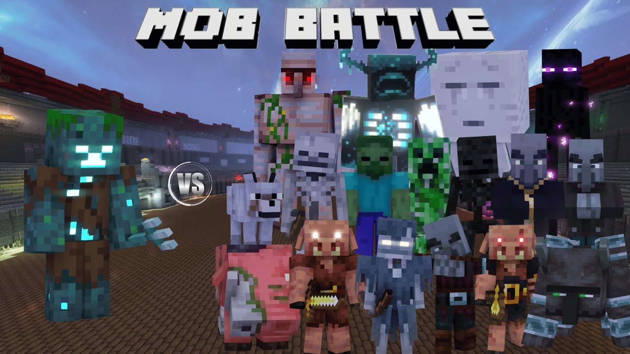 Drowned Vs All Mob in Minecraft (Minecraft Mob Battle) 1.20 Minecraft