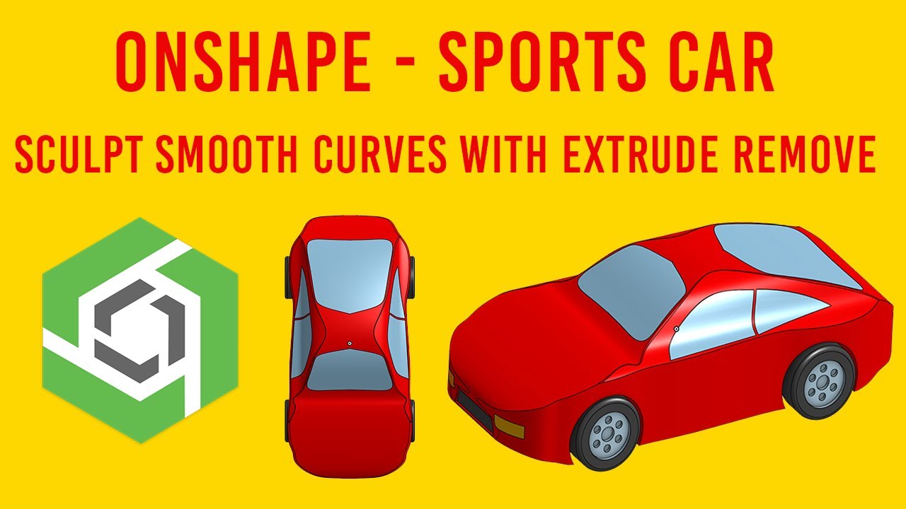 🚗 Onshape Tutorial: Design a Curved Sports Car with Spline & Extrude Remove 🛠️