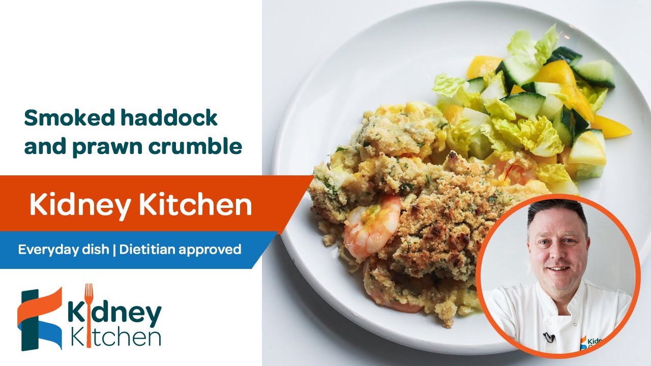 Smoked haddock and prawn crumble