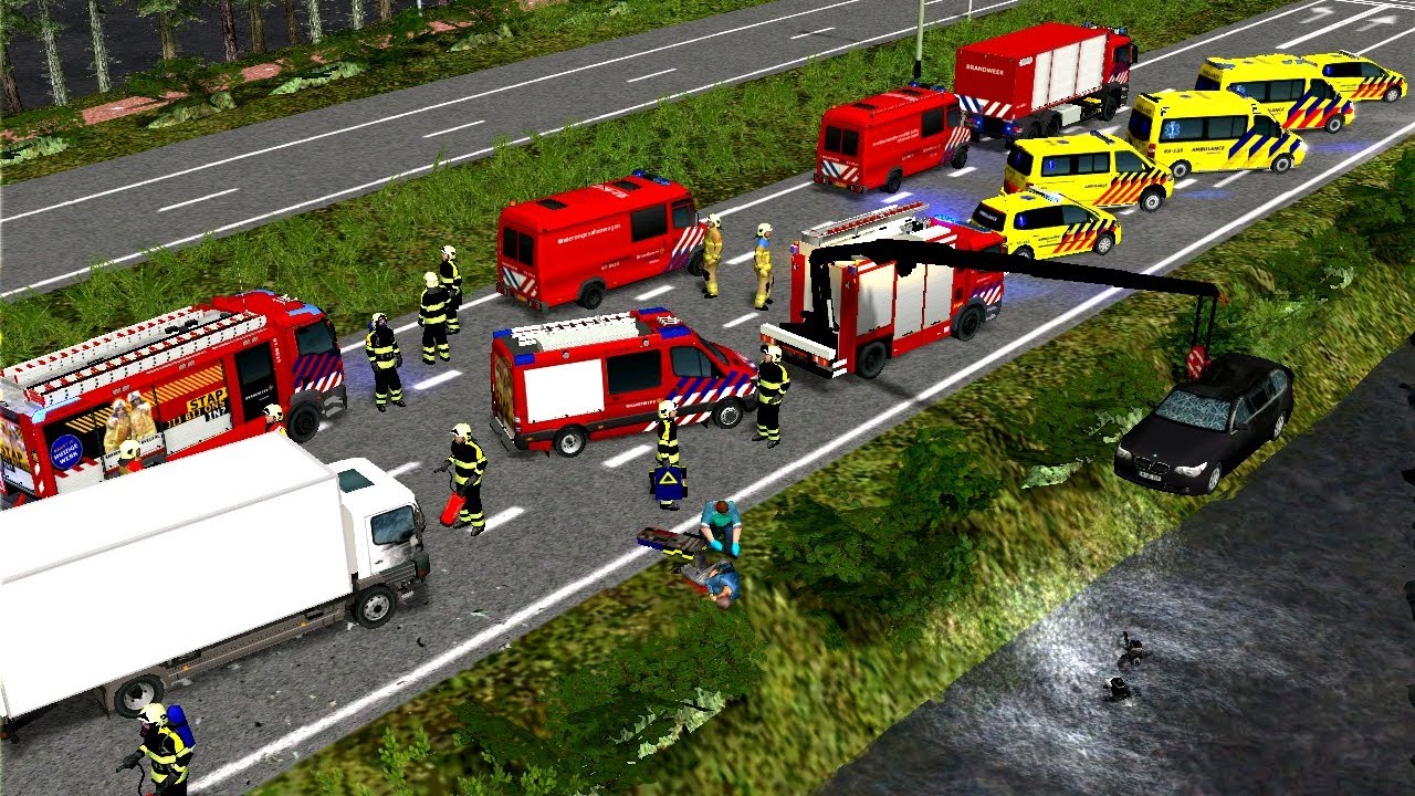 🌊 Tauchereinsatz bei Verkehrsunfall auf Autobahn⚡ Letsplay Emergency 4 Biebervelde