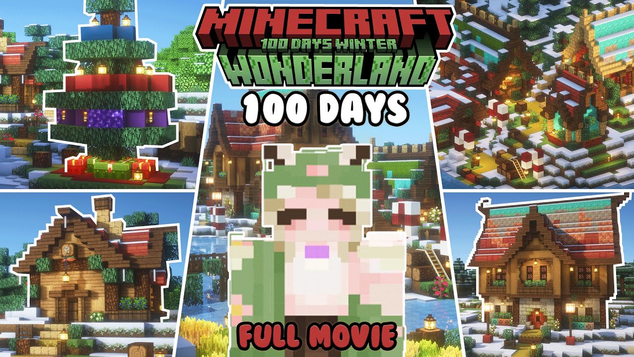 I Survived 100 Days Building the Ultimate Winter Wonderland! ❄ FULL MOVIE