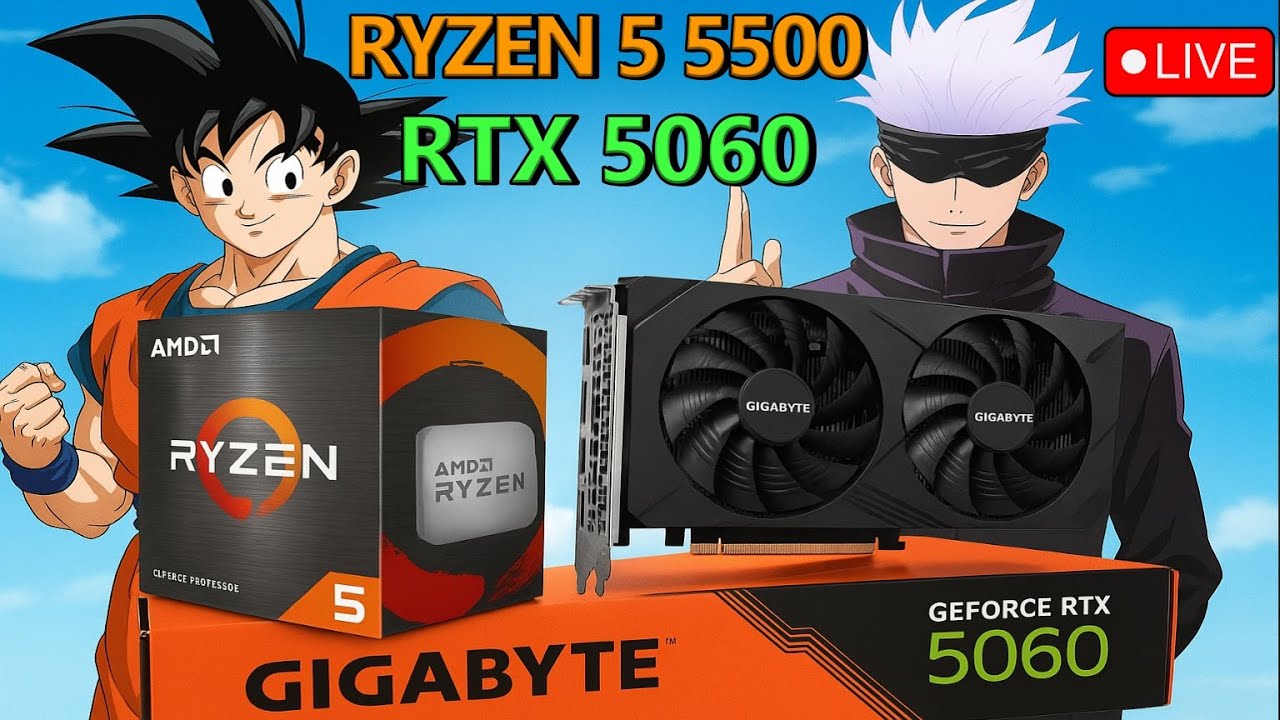 RYZEN 5 5500 + RTX 5060 + Fonte Rise Mode Zeus 500w - TESTE EM GAMES