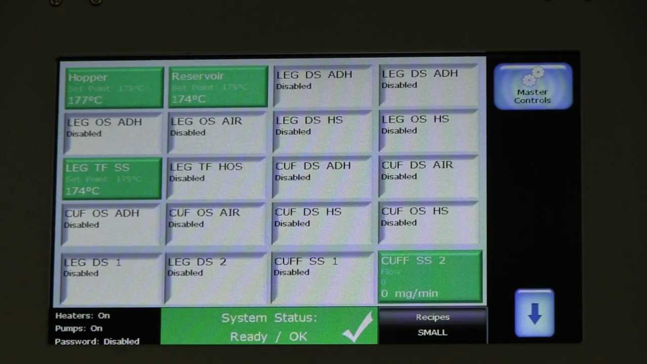 Nordson AltaBlue Touch Melter Setup With Optix User Interface