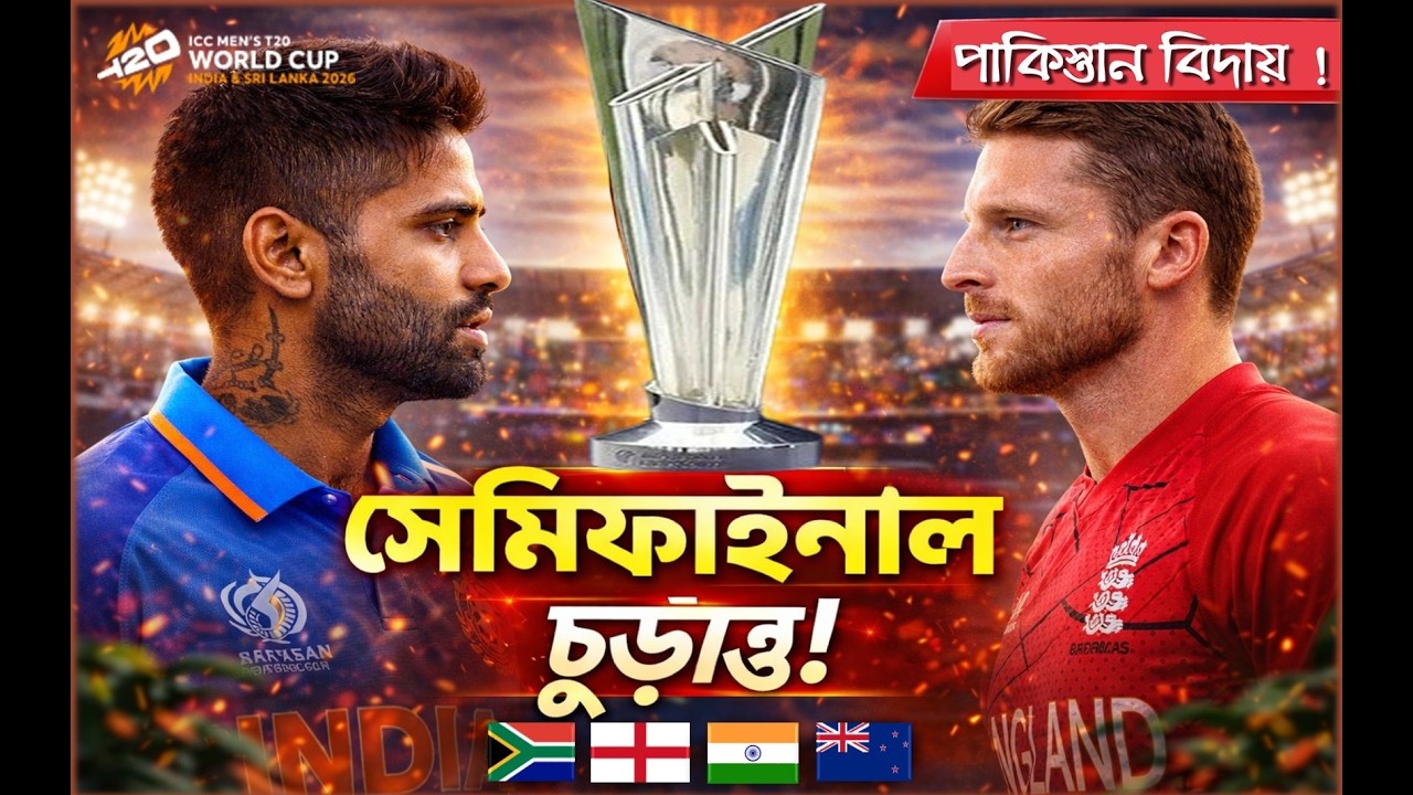 🔥 সেমিফাইনাল চূড়ান্ত! ভারত-ইংল্যান্ড মহারণ, পাকিস্তান আউট। সেমিফাইনাল ও ফাইনালের পূর্ণাঙ্গ সময়সূচি