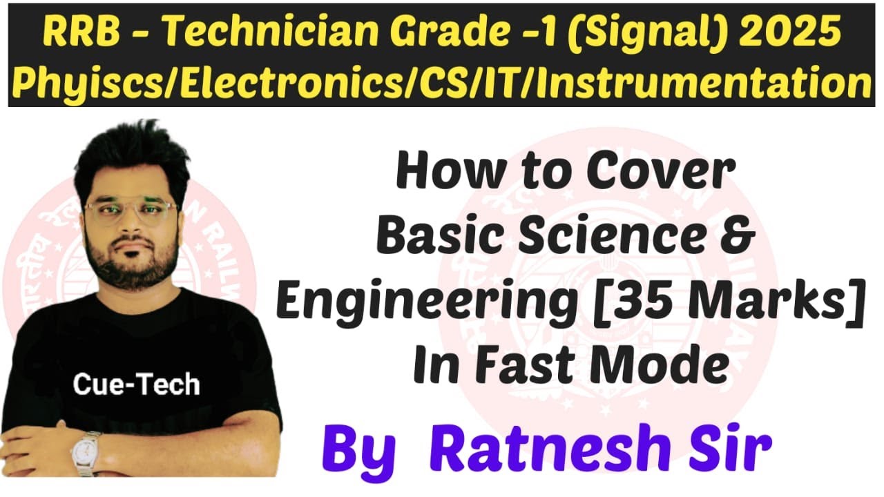 | RRB Technician Grade-1| How to Cover the syllabus in Fast Mode | Basic Science Eng. by Ratnesh Sir