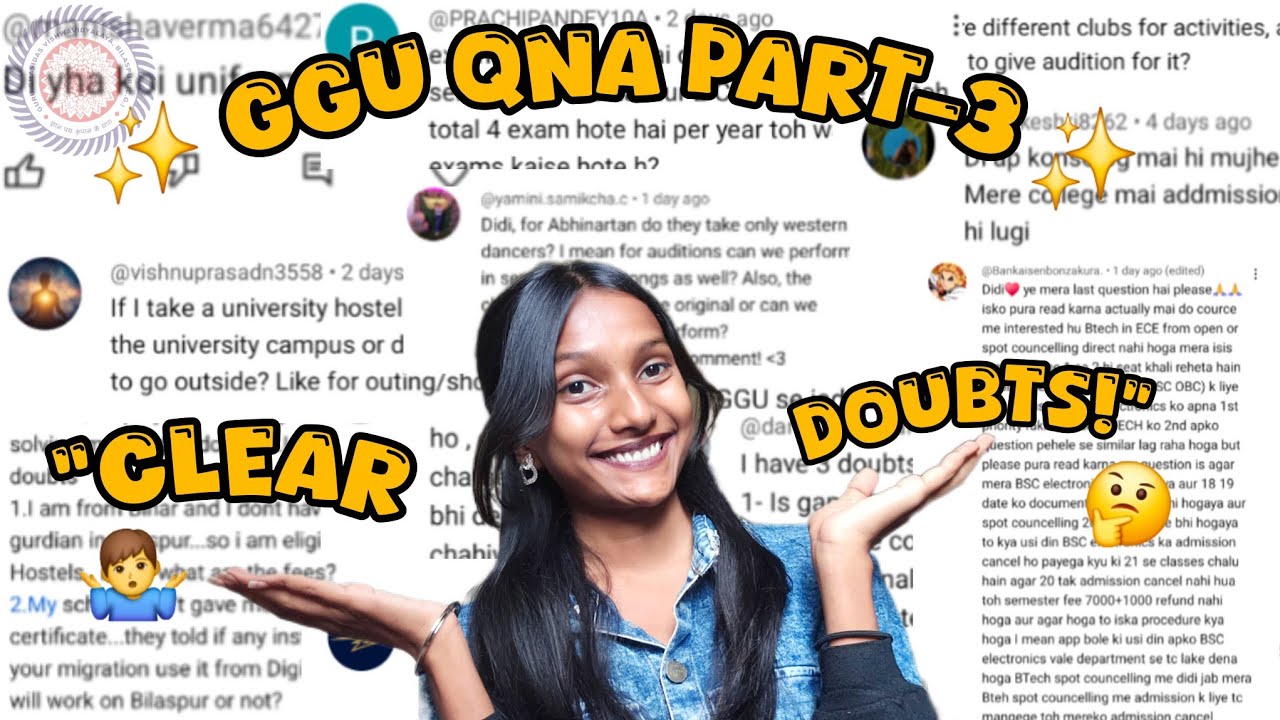 GGU QNA PART-3✨ | Real Student Doubts CLEARED! | Hostel, Clubs, Abhinartan, Admissions 💬