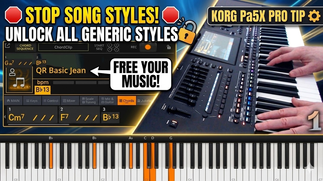 Korg Pa5X tutorial: modify song styles to generic styles