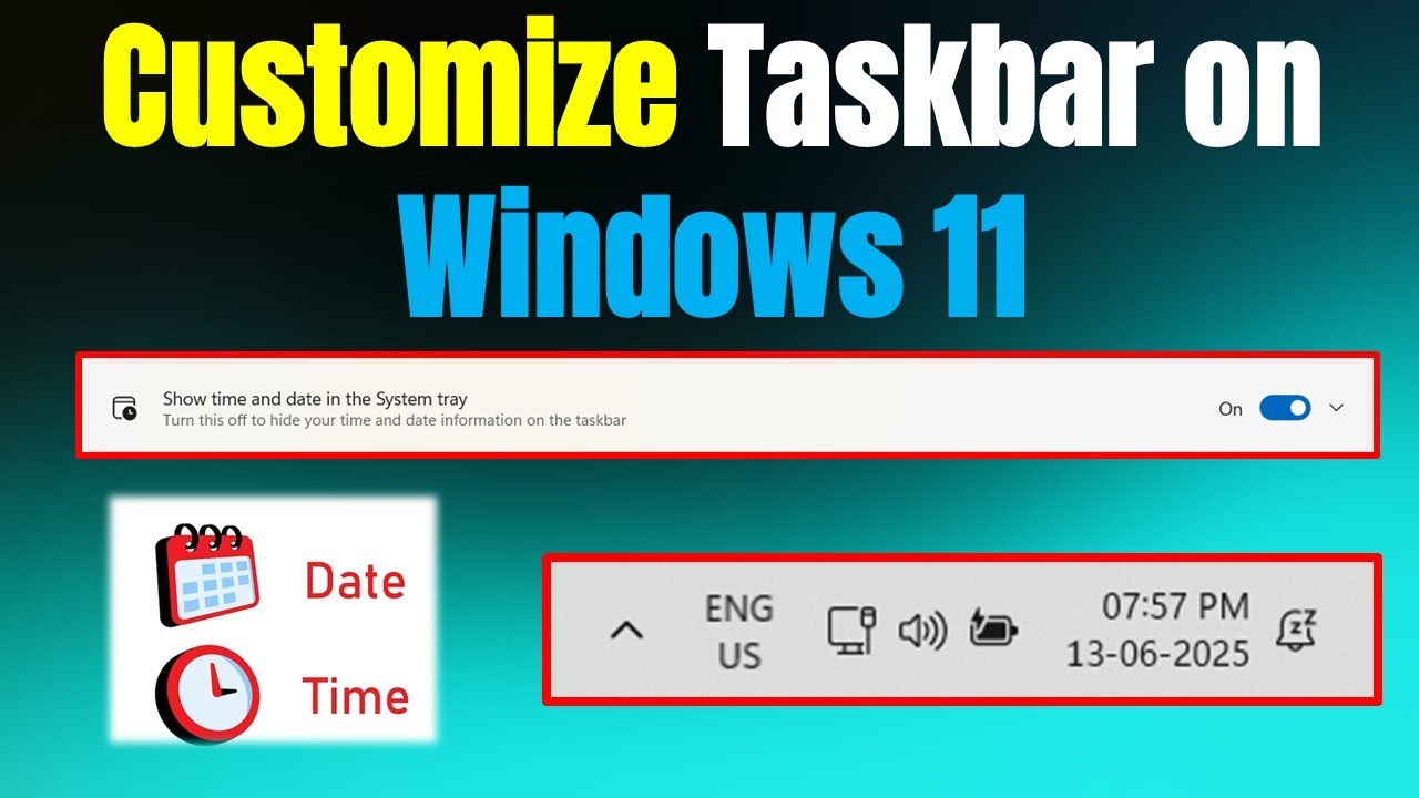 Windows 11: Remove Date & Time from Taskbar