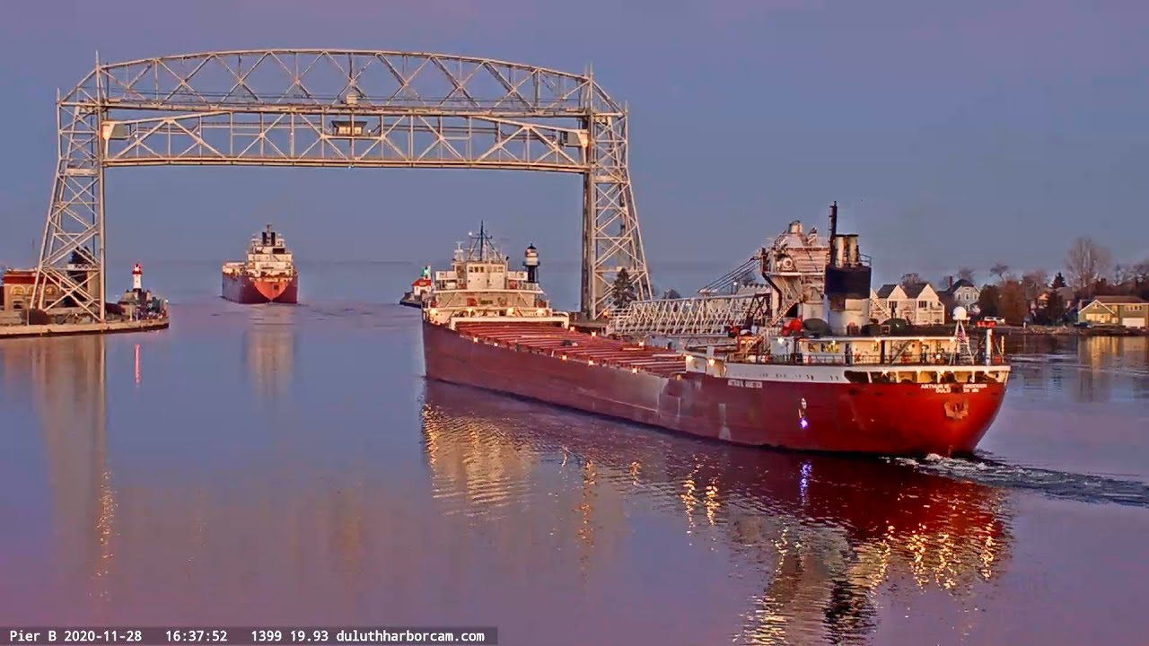 Atlantic Huron & Arthur M Anderson departed Duluth 11/28/2020