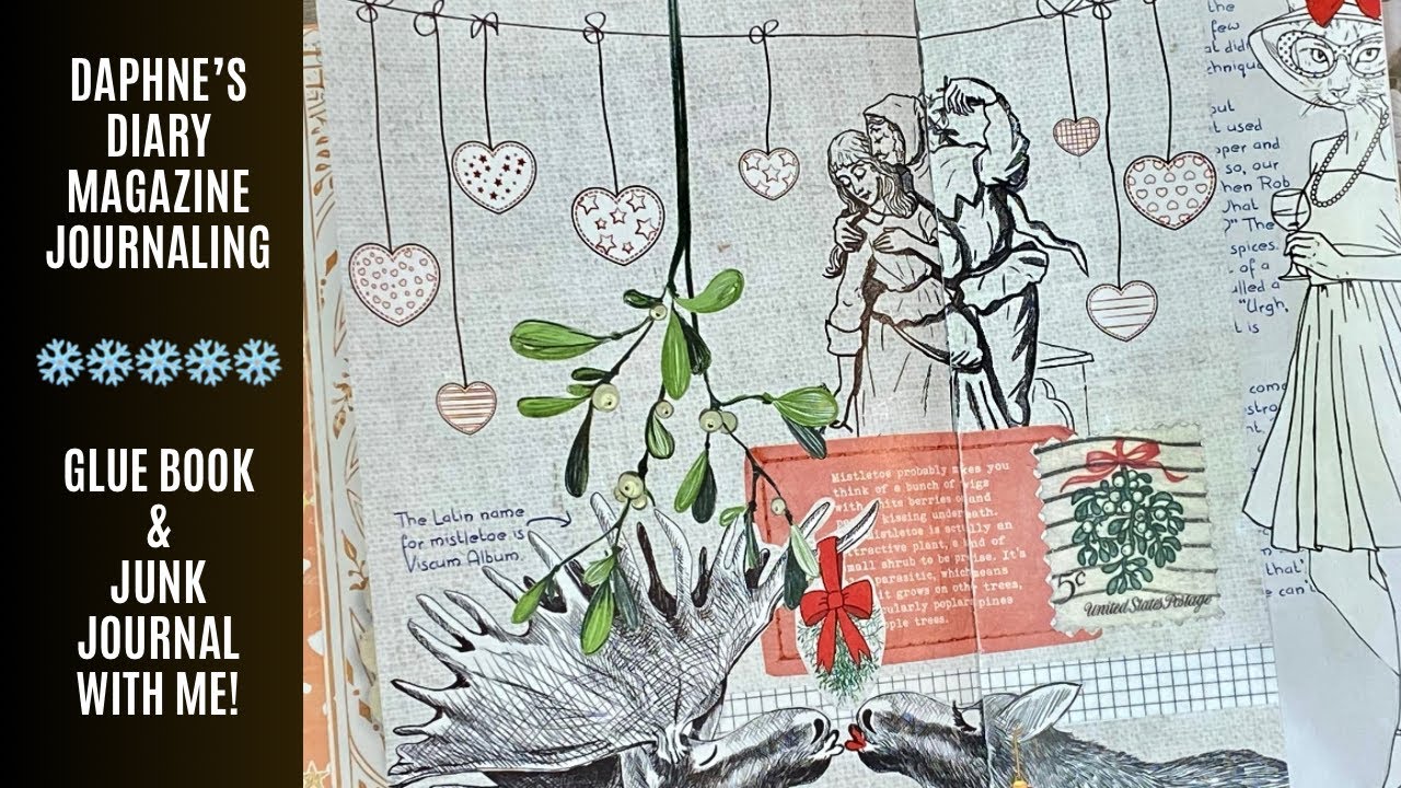 ❄️ Daphne’s Diary Magazine/3 NEW SPREADS/Glue Book With Me/Winter Themed Junk Journal Ideas ❄️