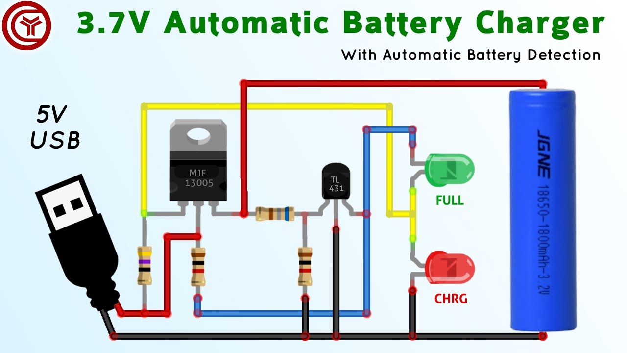 Simple 3.7 volt battery charger with auto cut off