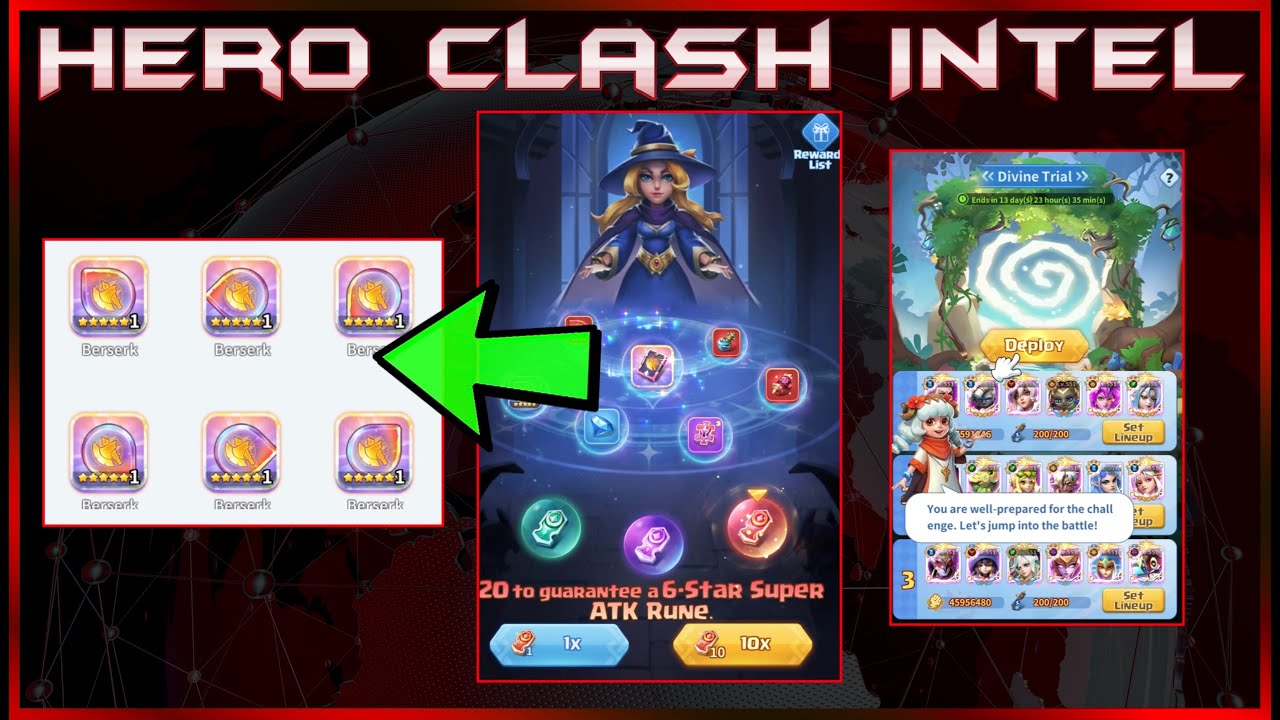 The Berserk Rune, Esper Badge & Divine Trial Event Live Reaction | Hero Clash Intel