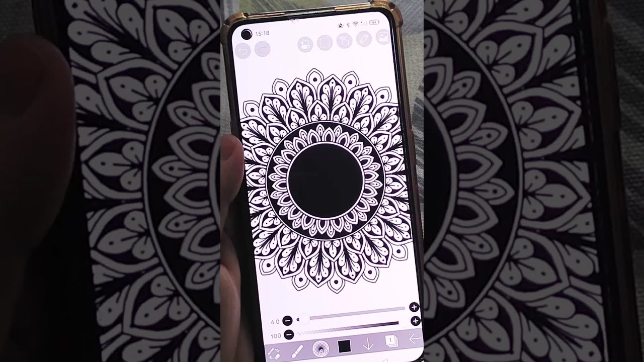 How to Draw Digital Mandala Art using IBIS Paint App😍 Easy Mandala Tutorial for Beginners😍 #mandala