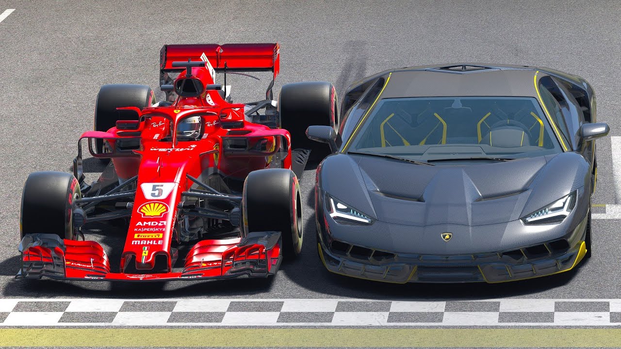Ferrari F1 2018 vs Lamborghini Centenario - Monza