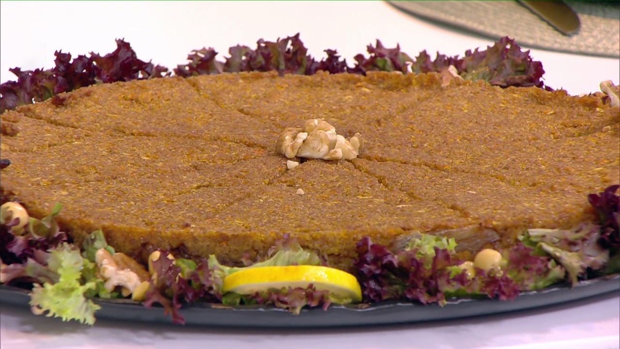 كبة اليقطين وسلطة العدس والسبانخ