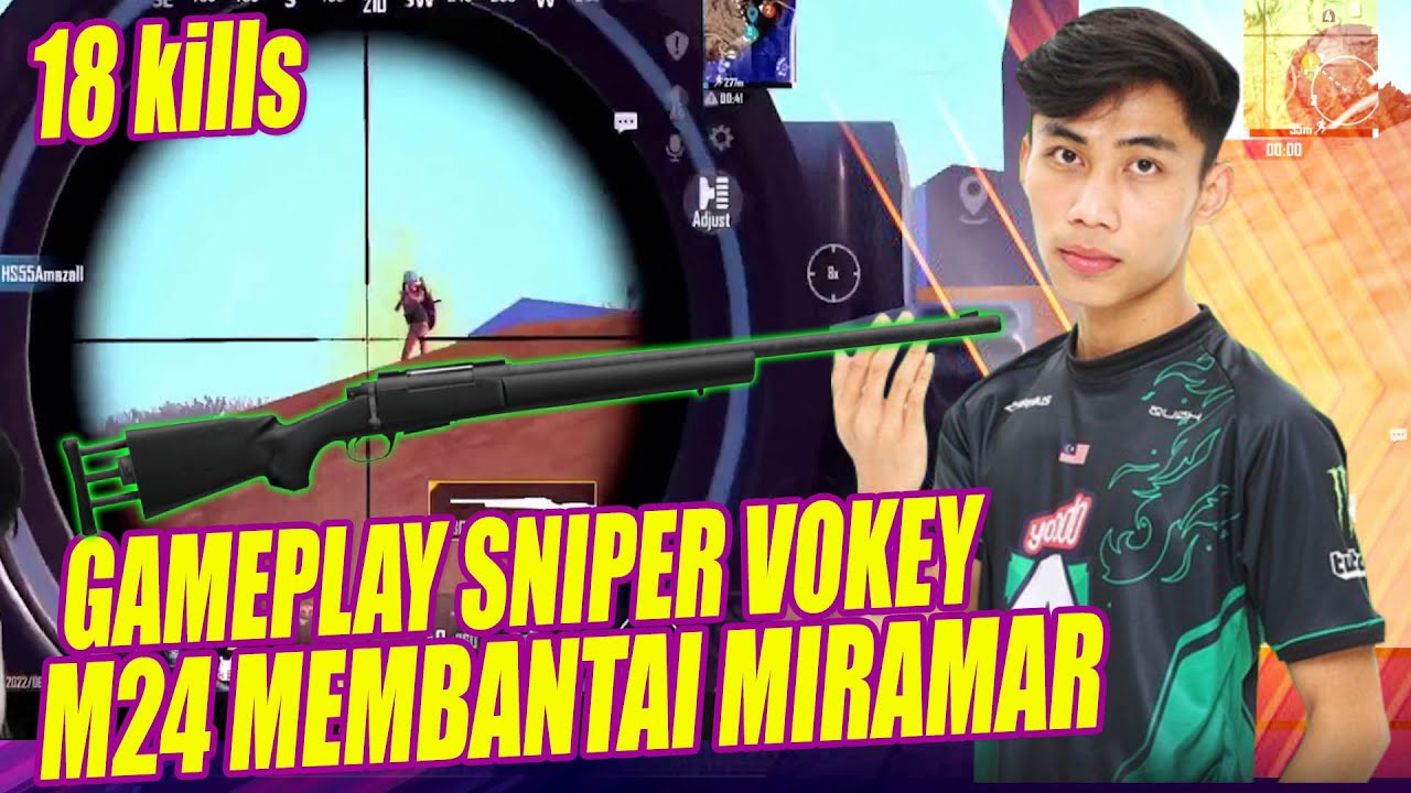 VOKEY GAMEPLAY SNIPER M24 MEMBANTAI MIRAMAR