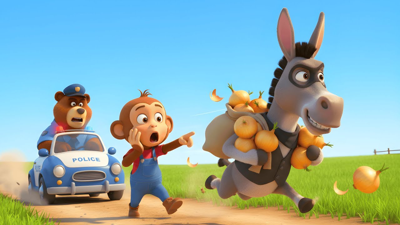 Thief in the Monkey Farm! 😱All Onions is Gone! 🧅 Police Bear Officer Saves the Day👮