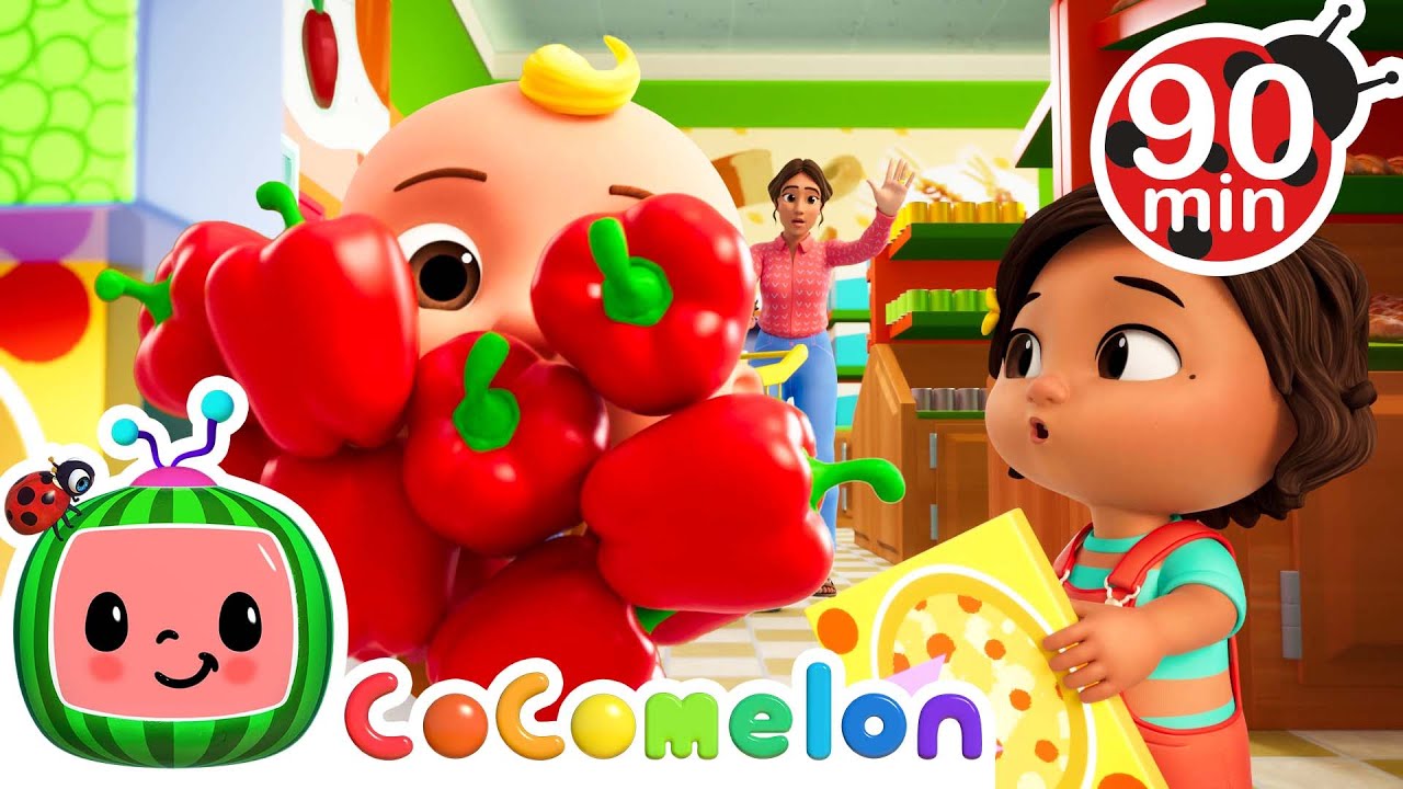 JJ + Nina's Grocery Dance! 🫑 | CoComelon - Preschool Learning | Fun Food Songs + Nursery Rhymes