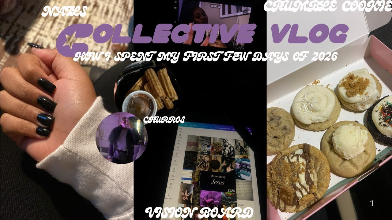 COLLECTIVE VLOG ||nails,vision board,crumble cookie,etc￼|￼| Khyley Ma’kai 