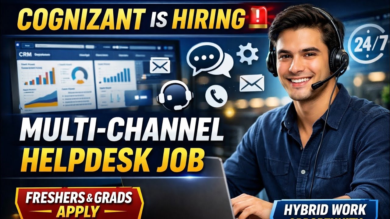 Cognizant Helpdesk Job 2026 🔥 Multi Channel Support Role | MNC Hiring | Apply Now