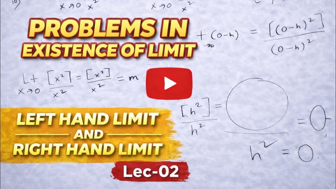 Lec-02 LIMITs (Calculus): problem existence(left hand limit, right hand limit)| JEE MAINS & ADVANCED