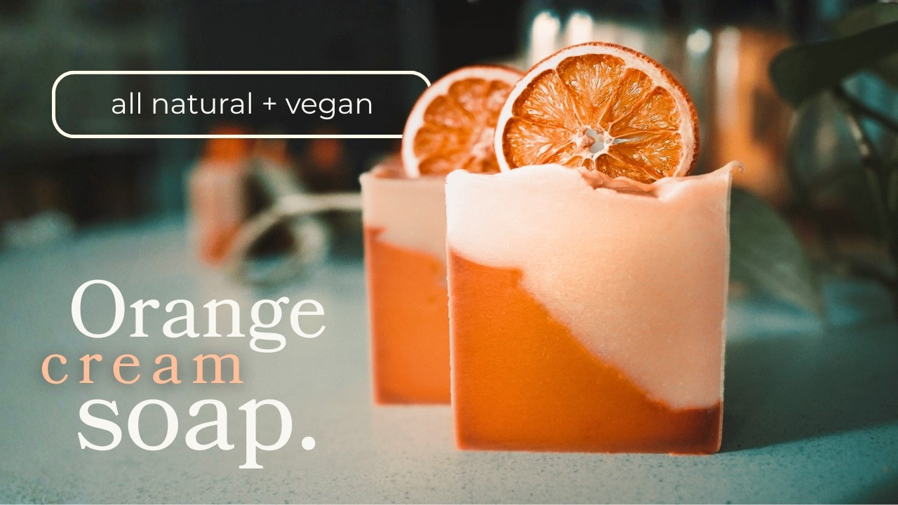 Making homemade natural orange soap 🍊 (with turmeric)