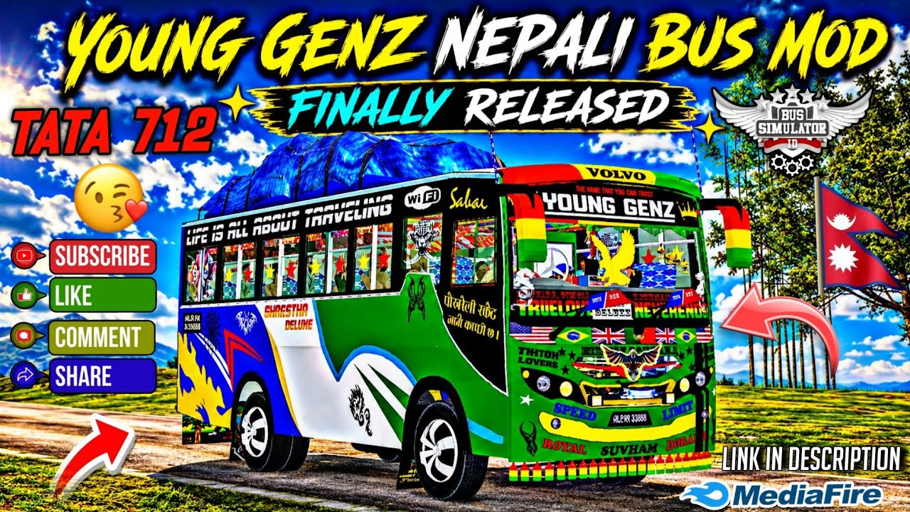 Young Genz Nepali Bus Mod Released For Bus Simulator Indonesia |Tata 712| Download Now🔥😱|