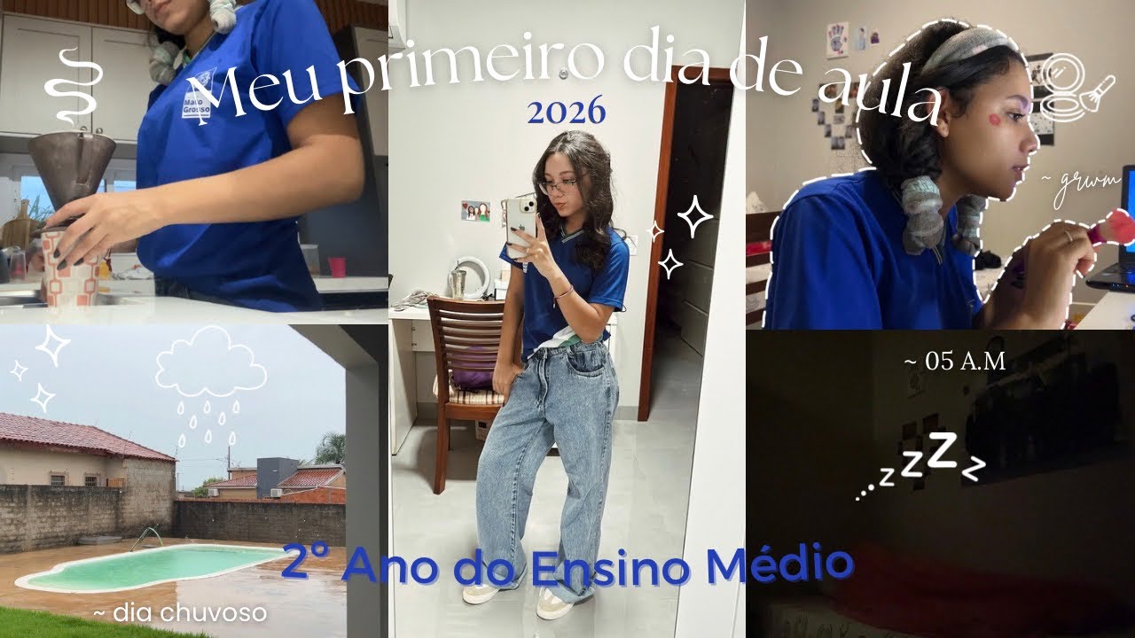 Meu primeiro dia de aula 2026 📚✏️ | 2º Ano do E.M + grwm + 5am ~ 